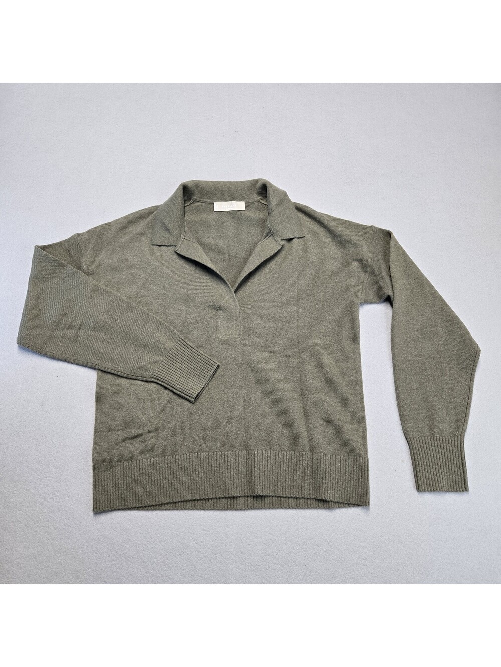 Everlane Cashmere Johnny Collar Pullover Womens S Olive 100% Cashmere Knit NWOT